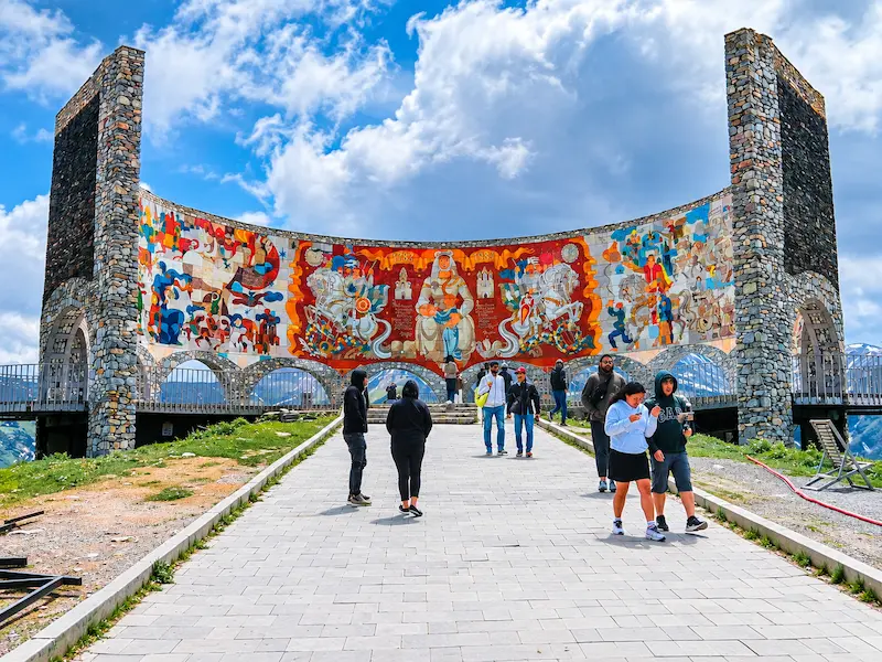 Russia-Georgia Friendship Monument on the way to Kazbegi — Kazbegi travel guide