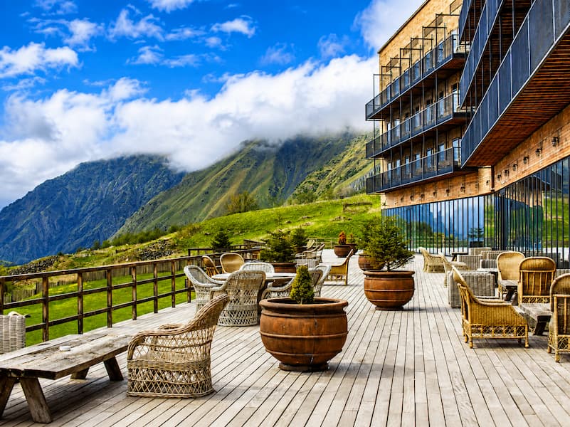 Rooms Hotel Kazbegi with mountain views — Kazbegi travel guide