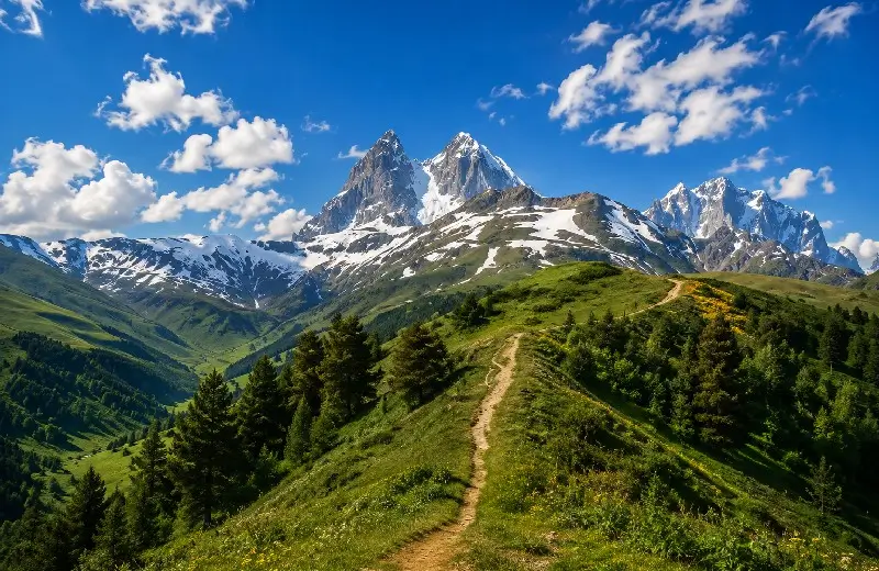 Mount Ushba view from Mestia Photo Frame — Mestia travel guide