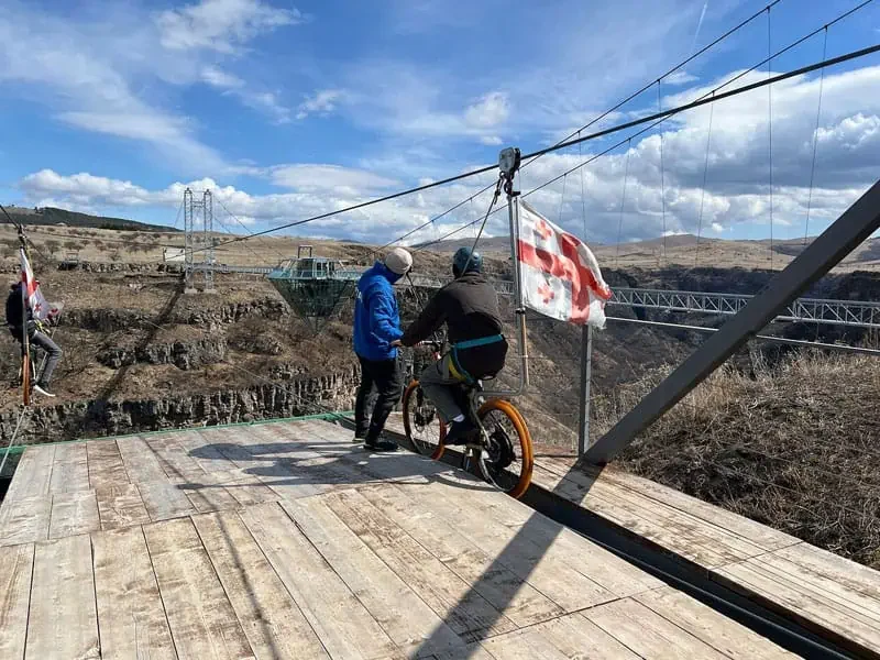 Optional zip line or sky bike rides